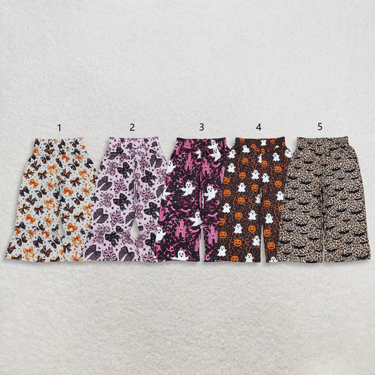 Sibling Baby Girls Kids Halloween Bows Pumpkins Ghosts Pants Bottoms Clothes RTS