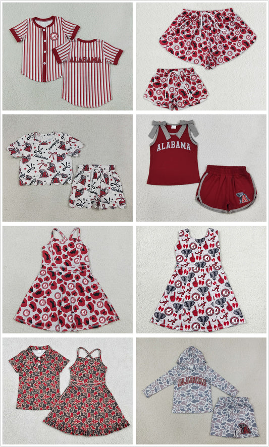 Sibling Baby Boys Girls Elephant Shirt Shorts Dresses Sets Team Clothes RTS
