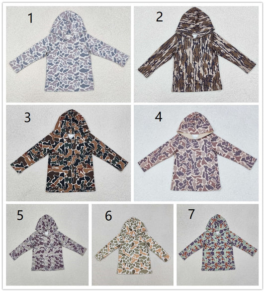 Sibling Boys Kids Camo Long Sleeves Hoodie Shirts Hunting Pullover Tops