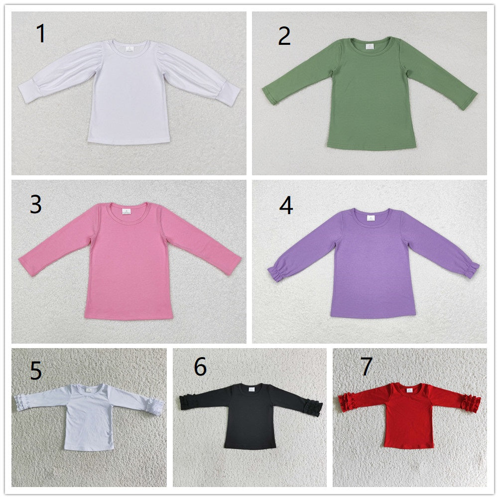 Sibling Girls Long Sleeves Cotton Tee Shirt Kids Tops RTS