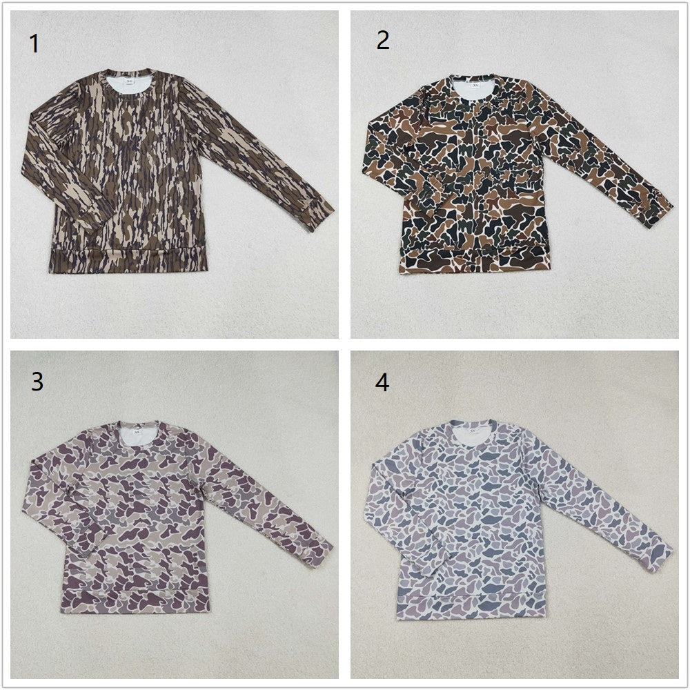 Sibling Adult Women Long Sleeves Camo Shirt Tops RTS