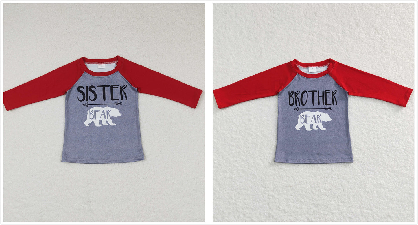 Sibling Boys Girls Long Sleeves Christmas Sister Brother Shirt Tops Clothes RTS