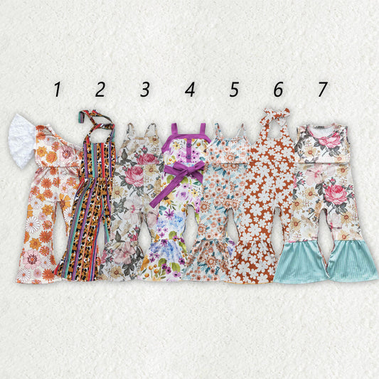 Baby Girl Toddler Flower Bell Bottoms Pants Jumpsuit Sibling Clothes RTS