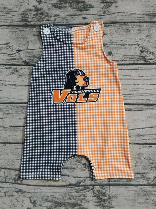 Baby Boy Sleeveless Dog Team Buttons Romper