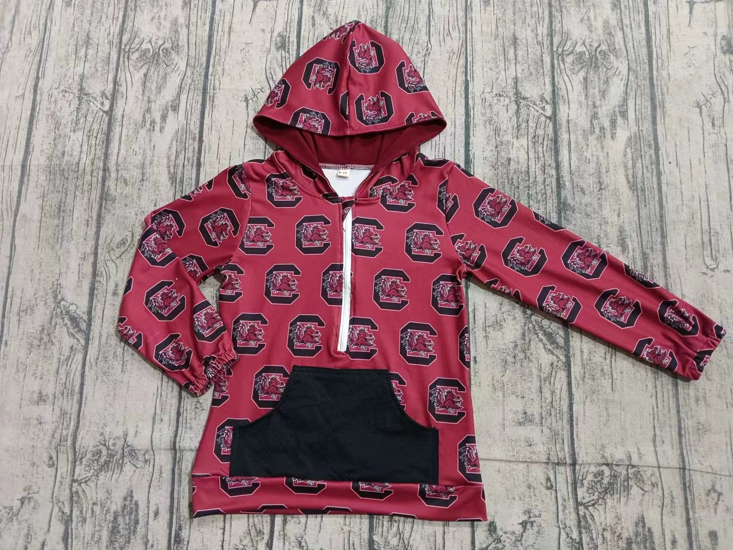 Baby Kids Toddler Team Long Sleeves Hoodie Zipper Pocket Pullover Shirt