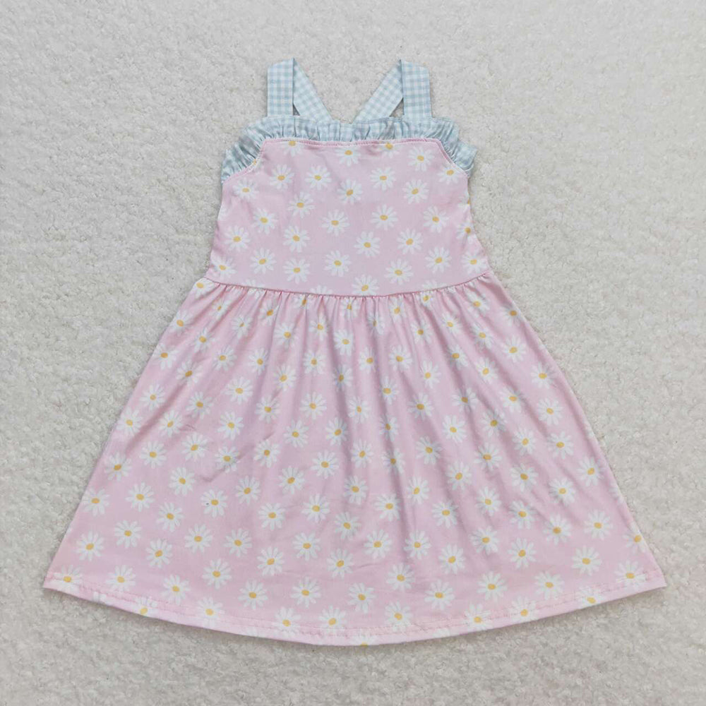 Baby Girl Pink Flower Dress Rompers Sibling Sister Clothes Sets