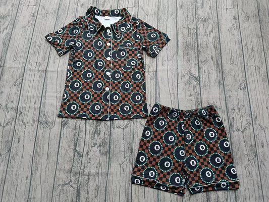 ( Moq 5 ) Adult Woman Short Sleeves Buttons Pocket Shirt Short Pajamas Set