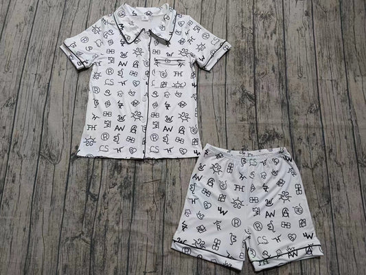 ( Moq 5 ) Adult Woman Short Sleeves Buttons Pocket Shirt Short Western Pajamas Set