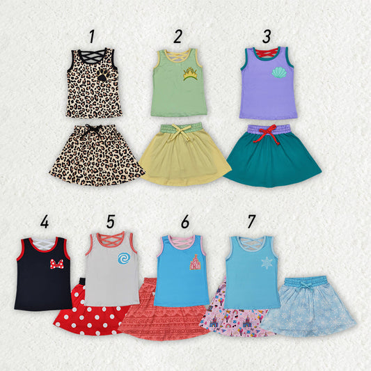 Baby Girl Sleeveless Princess Shirt Skorts Sibling Outfit RRS