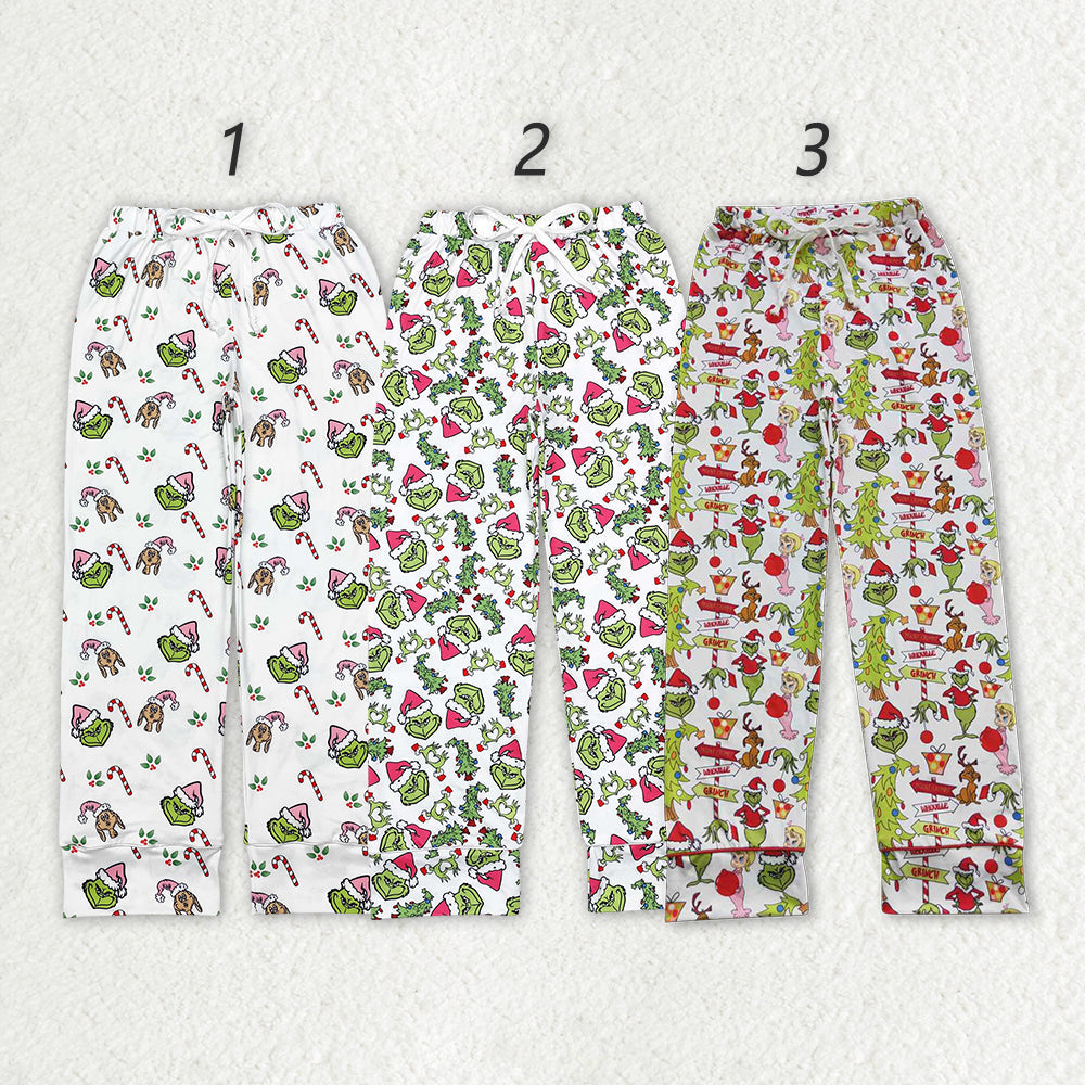 Adult Women Christmas Green Face Bottom Sibling Pajamas Pants