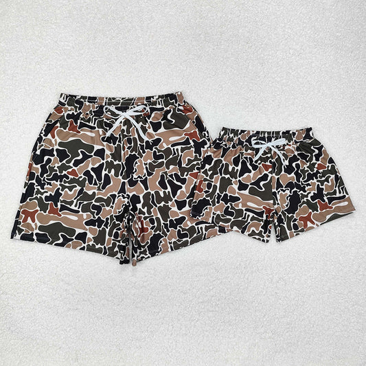 Daddy and Me Baby Boy Camo Sibling Family Swimsuit Trunks