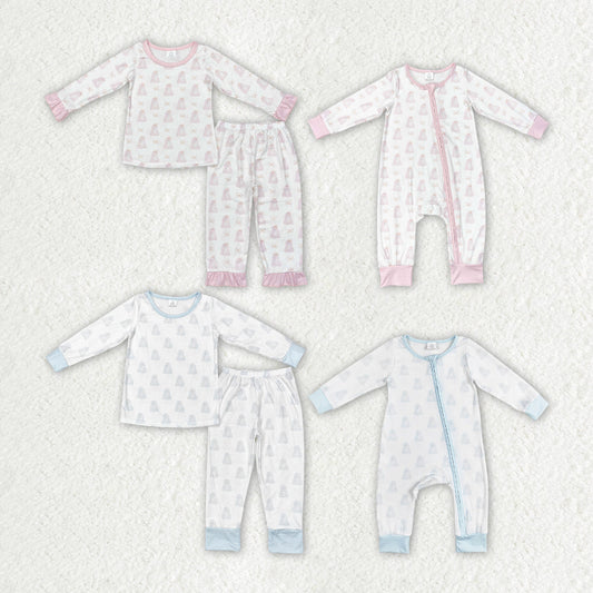 Baby Boy Girl Halloween Ghost Bamboo Romper Pajamas Set