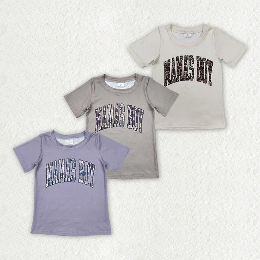Baby Kids Toddler Short Sleeves Mama's Boy Camo Sibling Shirt Tops RTS