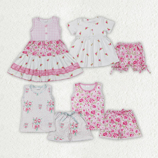 Baby Girl Flower Summer Sibling Dress Set Clothes RTS