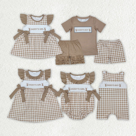 Baby Kids Toddler Daddy's Boy Girl Deer Sibling Sister Brother Dress Romper Set