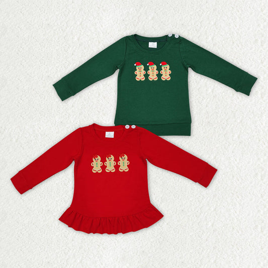 Baby Boy Girl Embroidery Christmas Gingerbread Sibling Shirt Tops