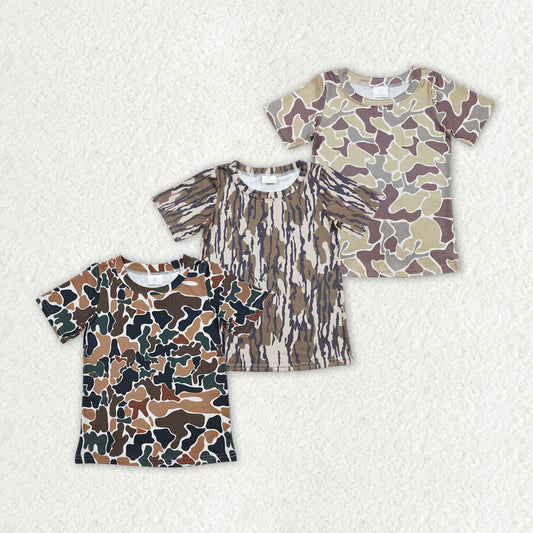 Baby Boy Short Sleeves Camo Sibling Summer Tee Shirts Tops