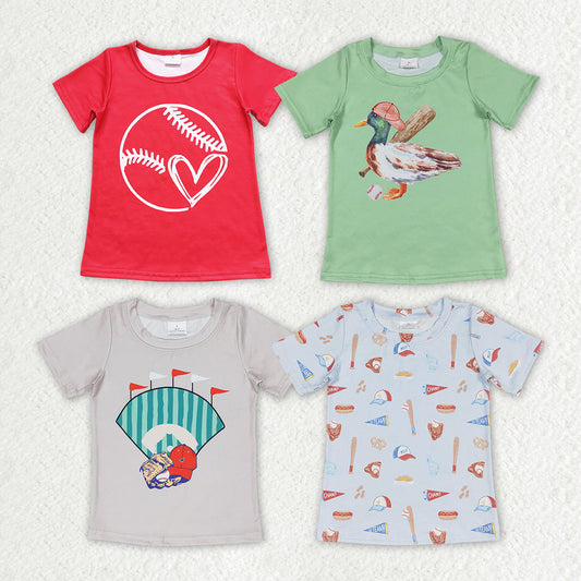 Baby Boy Girl Short Sleeves Sibling Tee Shirt Baseball Clothes