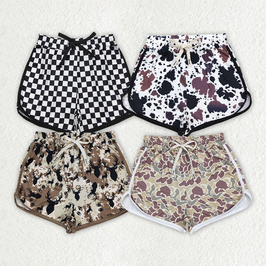 Adult Women Camo Checked Sibling Sports Shorts Bottoms RTS