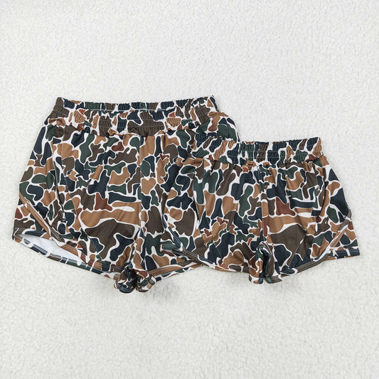 Baby Girl Adult Women Camo Yoga Active Zipper Shorts Sibling Mommy and Me Bottoms RTS
