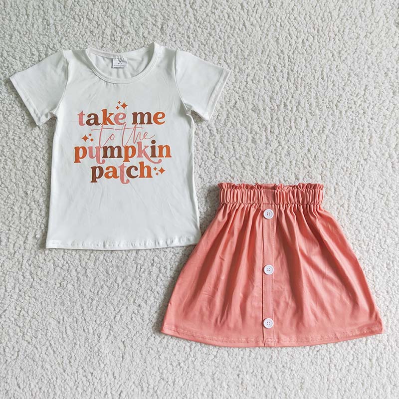 GSD0109 Baby Girl Take Me Pumpkin Patch Skirt Outfit