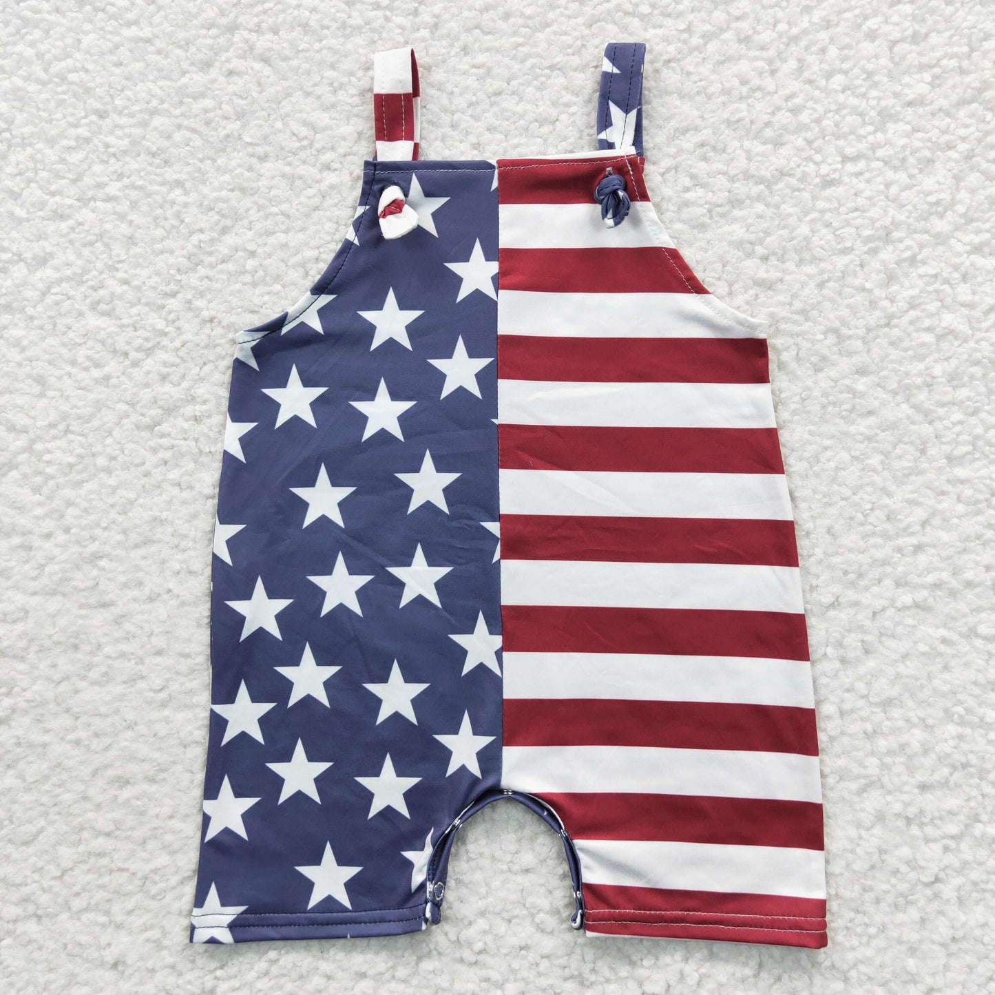 SS0069 Baby Boy July 4th Star Striped Romper Jumpsuit