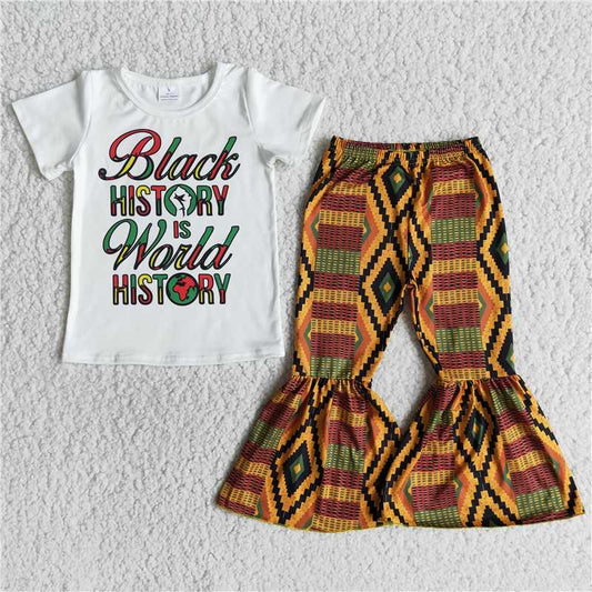 E12-14 Black History Is World History Bell Pants Outfit