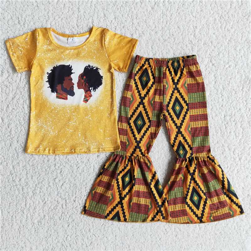 Baby Girl Black History Bell Pants Set