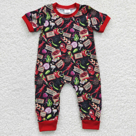 SR0206 Baby Boy Summer Short Sleeves Crawfish Romper
