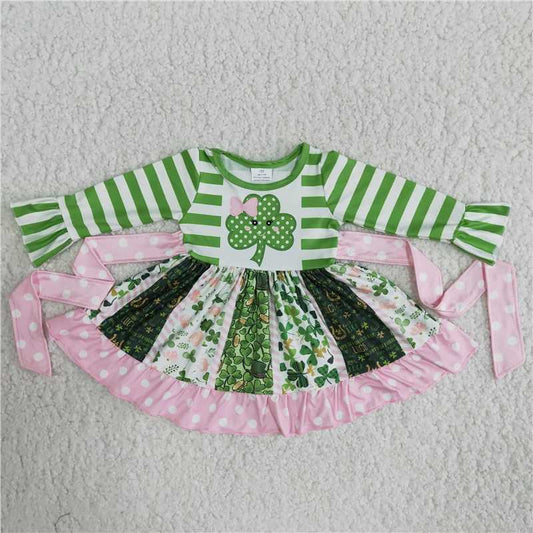 6 A23-11 St. Patrick's Day Clover Twirl Dress