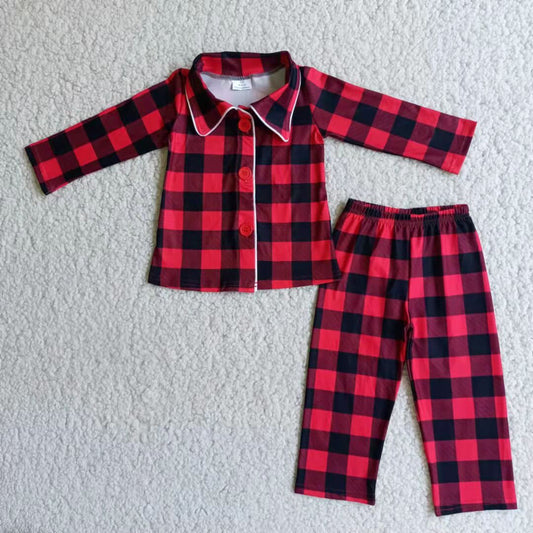 6 B8-24 Christmas Baby Boy Plaid Sleepwear Set