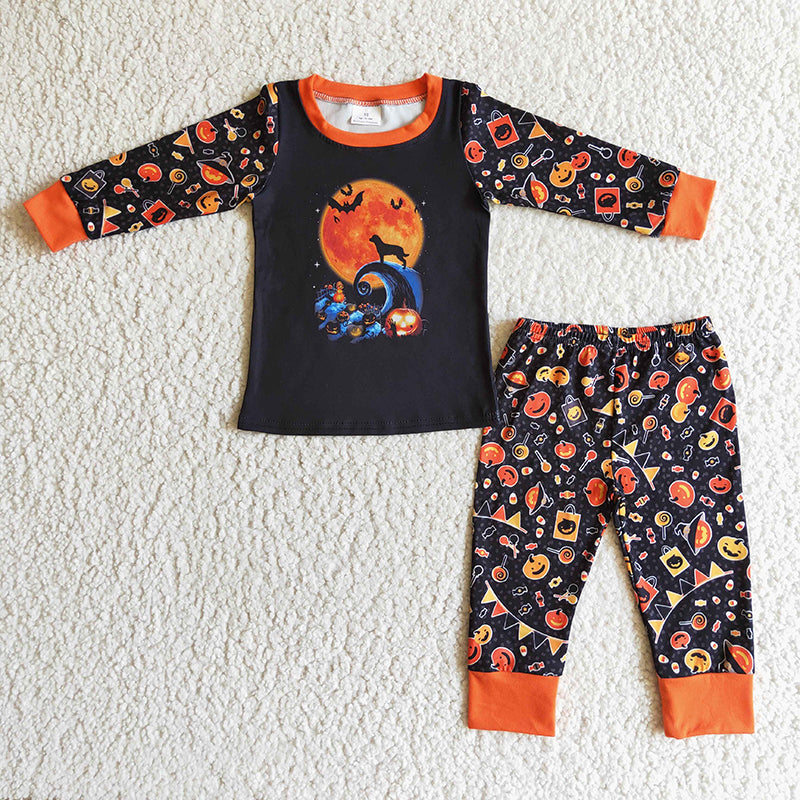 BLP0024 Baby Boy Halloween Pumpkin Pajamas