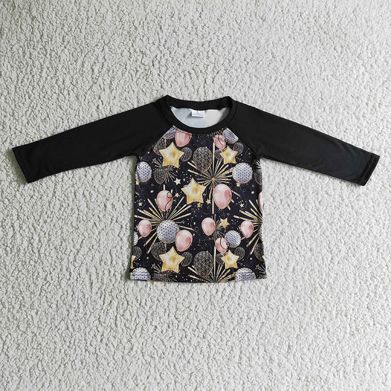 BT0072 Happy New Year Baby Boy Balloon Shirt