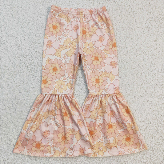 P0054 Baby Girl Floral Bell Bottom Pants