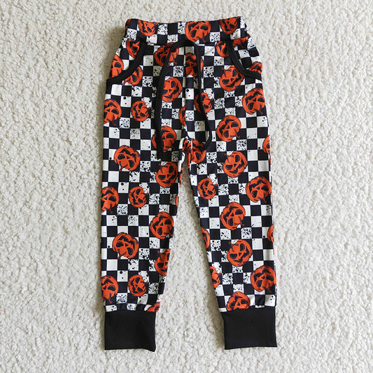 P0025 Baby Girl Halloween Pumpkin Pocket Kids Fall Pants
