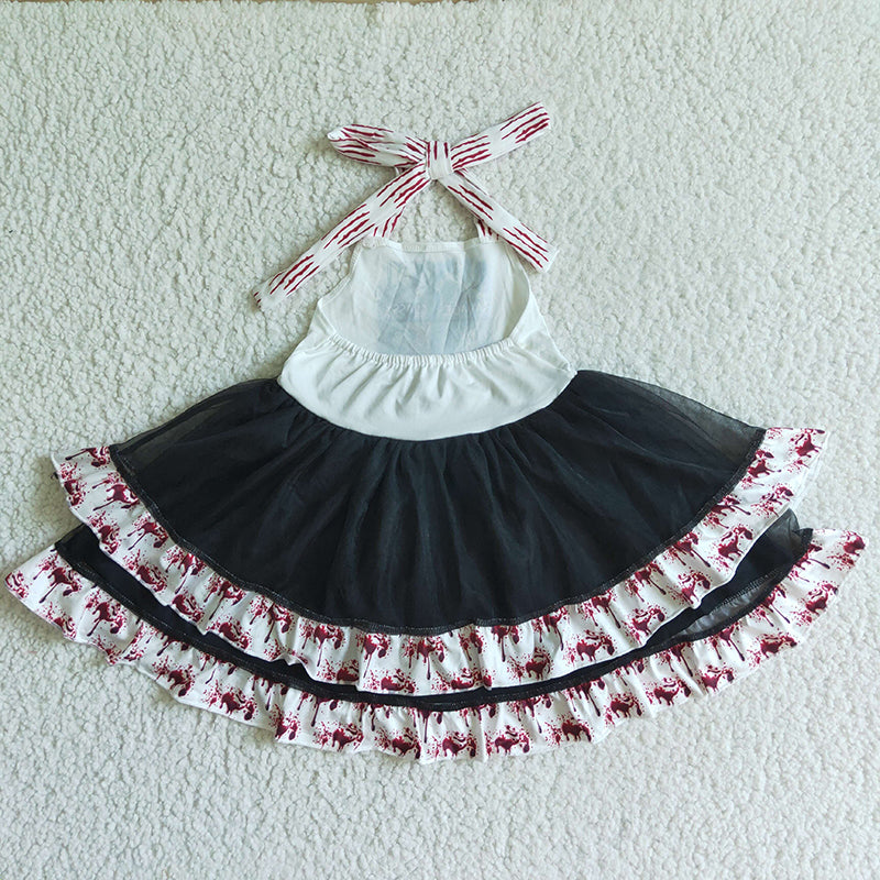 Promotion Girls Kids Kids Sleeveless Halloween Twirl Dress RTS