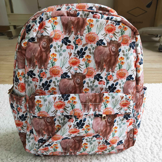 BA0027 Baby Western Cow Flower Backpack