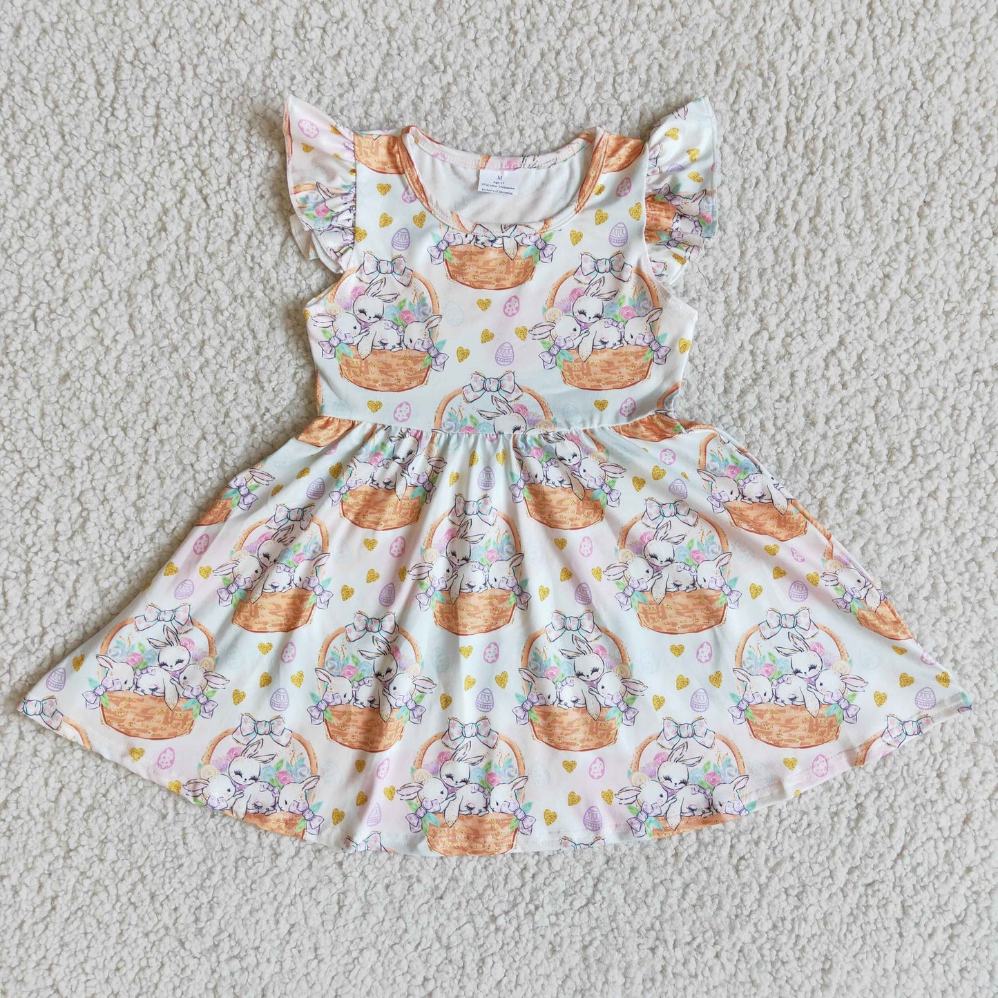 Easter Baby Girl Rabbit Masket Love Twirl Dress
