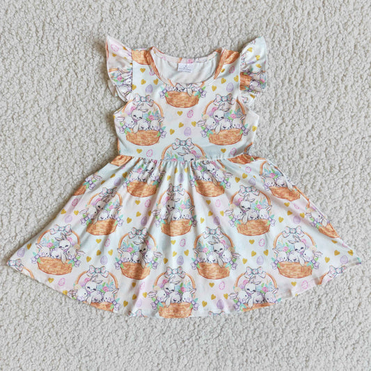 Easter Baby Girl Rabbit Masket Love Twirl Dress