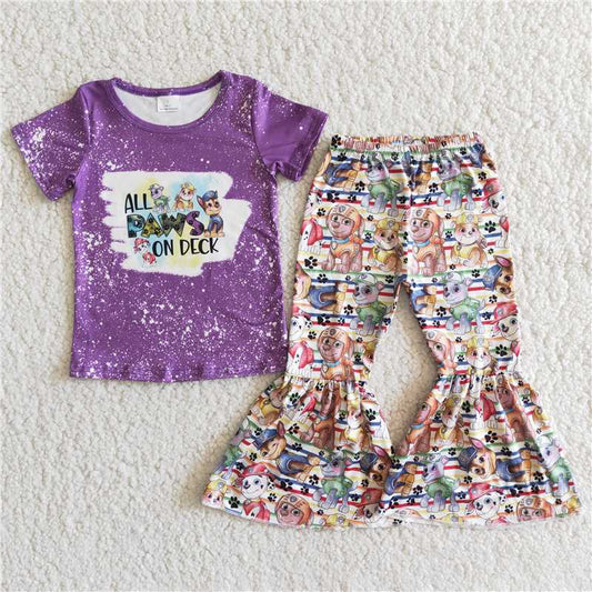 Purple Dog Bell Pants Set