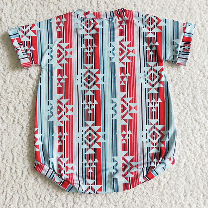 SR0096 Western Cow Baby Boy Girl Romper