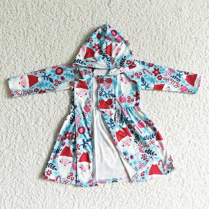 GT0026 Baby Girl Christmas Hoodie Dress Coat
