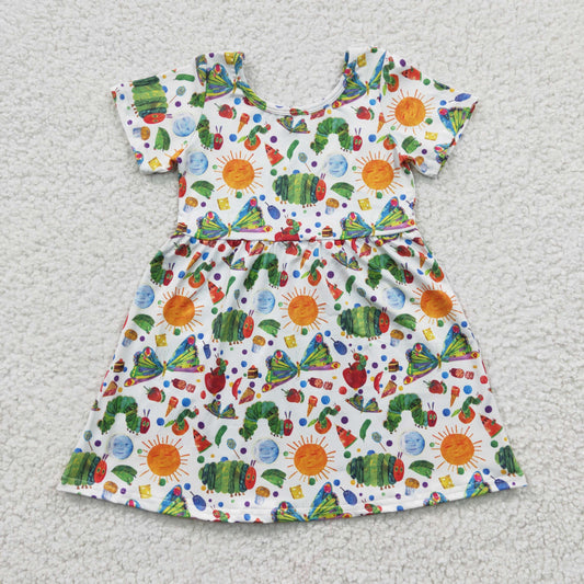 GSD0224 Baby Girl Caterpillars Short Sleeves Dress