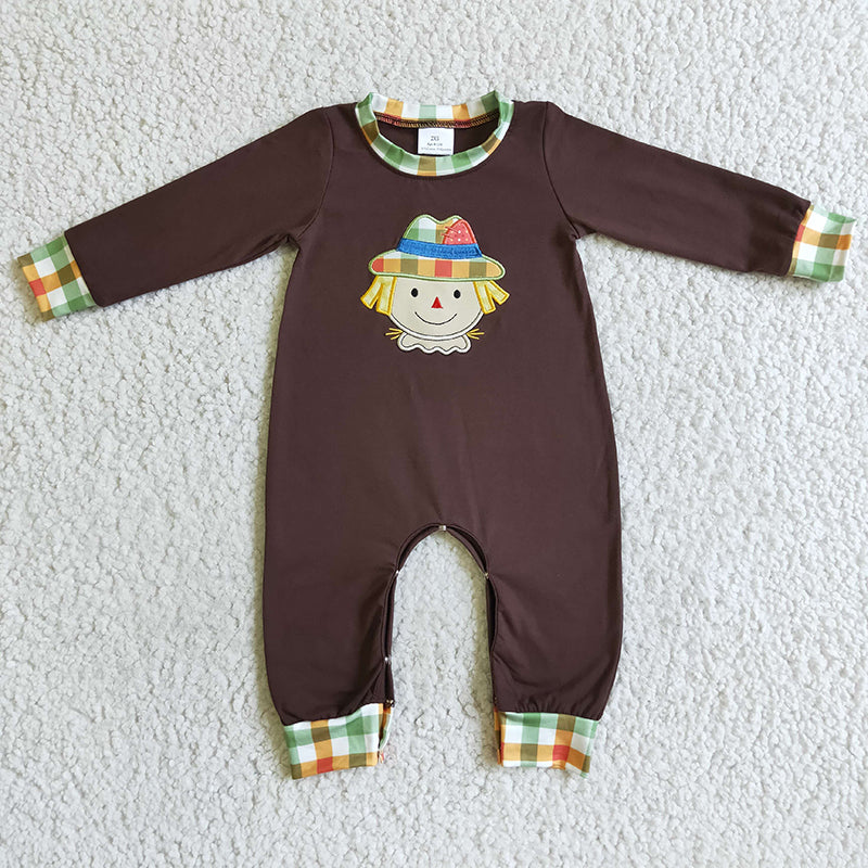 LR0035 Baby Girl Embroidery Thanksgiving Romper