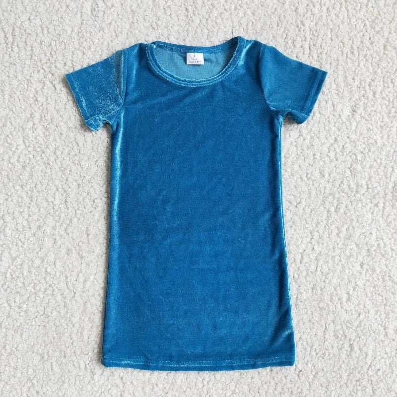 Baby Girl Blue Velvet Dress