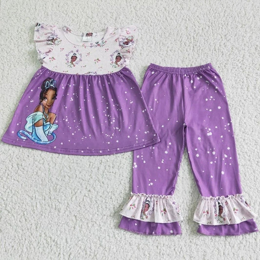 GSPO0058 Baby Girl Purple Princess Pants Set