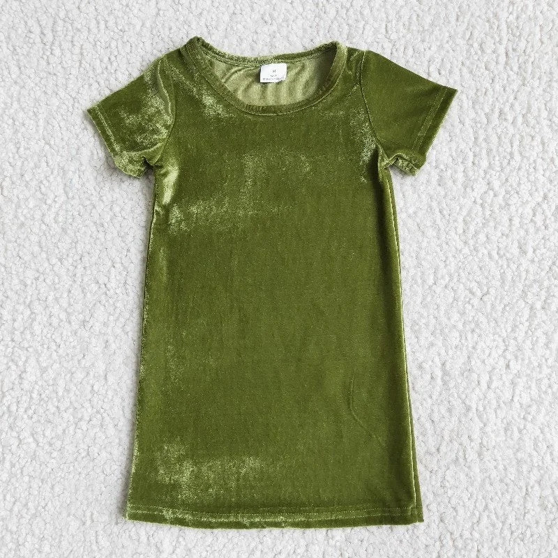 Baby Girl Green Velvet Dress