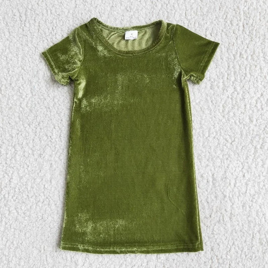 Baby Girl Green Velvet Dress