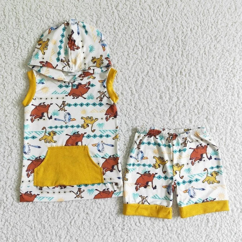 SR0026 Baby Boy Summer Lion Romper