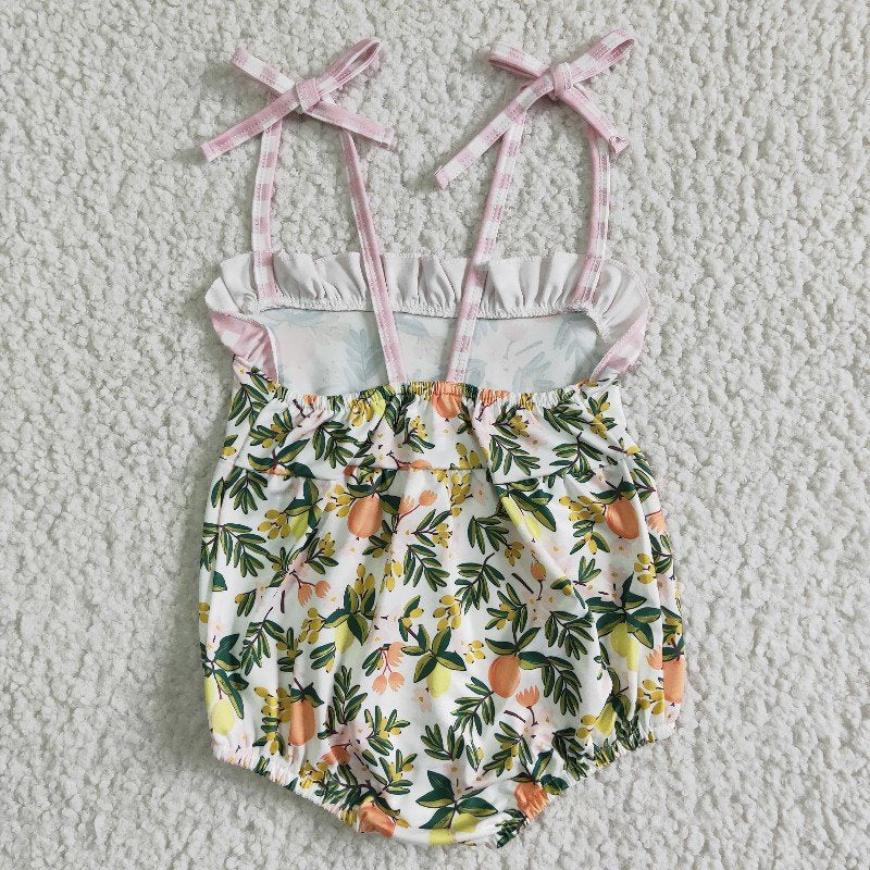 SR0030 Baby Girl Lemon Summer Romper